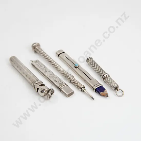 Three Victorian S/S Chatelaine Pencils