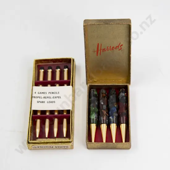 Cased Harrods Set Four Gaming Pencils and Other Set