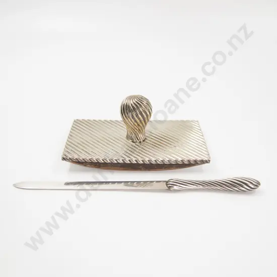 Late Victorian Silver Plate Ink Blotter