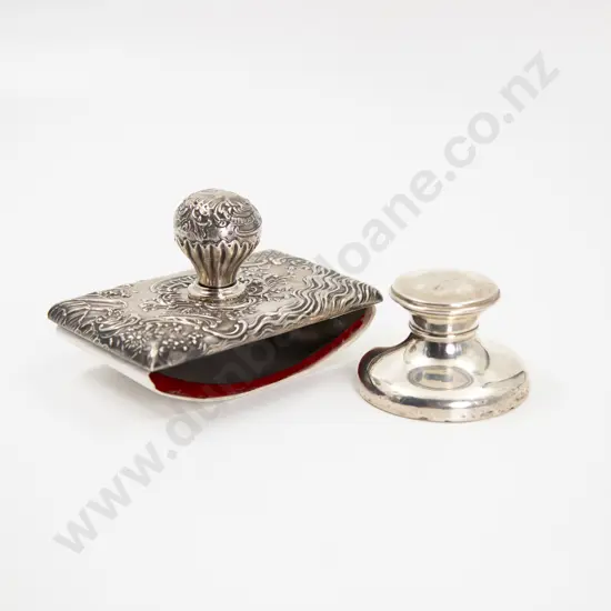Late C19th European Silver Fancy Embossed Ink Blotter