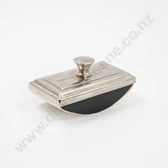 Art Deco Silver Plate Ink Blotter inscribed Raffles Hotel