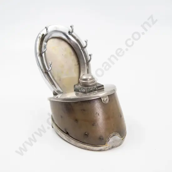 Late Victorian Silver Plate and Horse Hoof Ink Stand