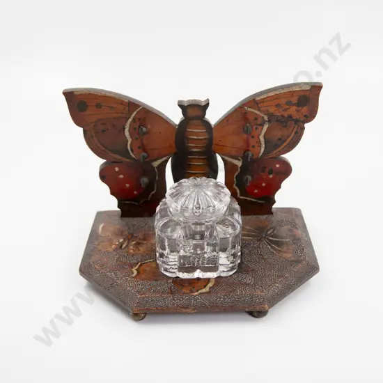 Early 20th Arts and Crafts Fruitwood Desk Stand