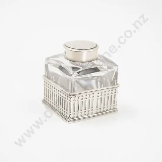 Victorian S/S Mounted and Capped Ink Well