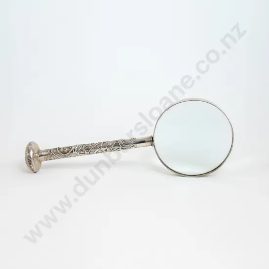 Early C20th Chinese Silver Handled Desk Magnifying Glass