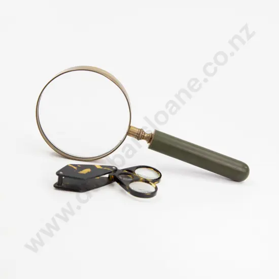 Early C20th Brass and Bakelite Hand Held Magnify Glass