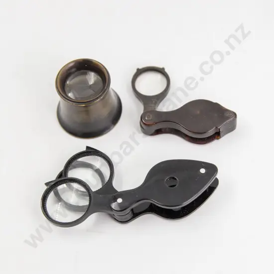 Two Vintage Folding Pocket Magnify Glasses