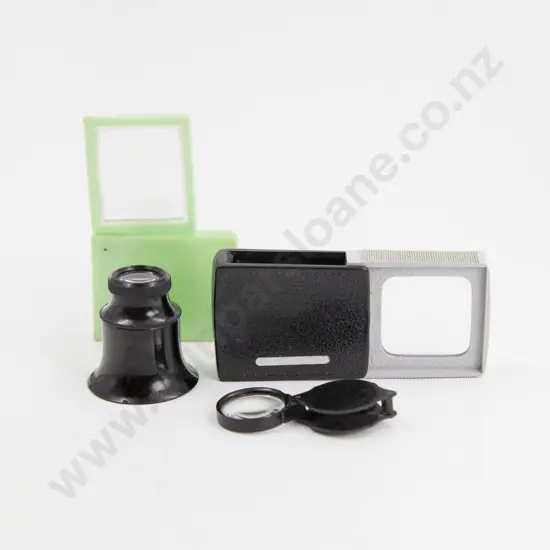 Three Vintage Folding Pocket Magnify Glasses