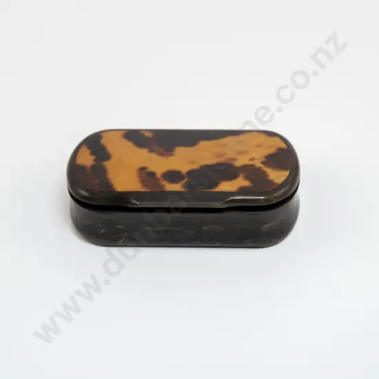 Late Victorian Plain Tortoise Shell and Horn Snuff Box