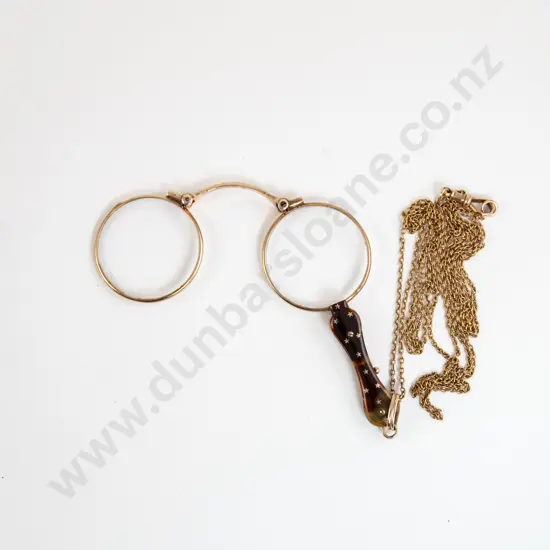 Pair Late C9th 14ct Gold Framed Lorgnettes