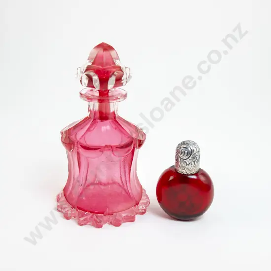 Victorian Cranberry Glass Cologne Bottle
