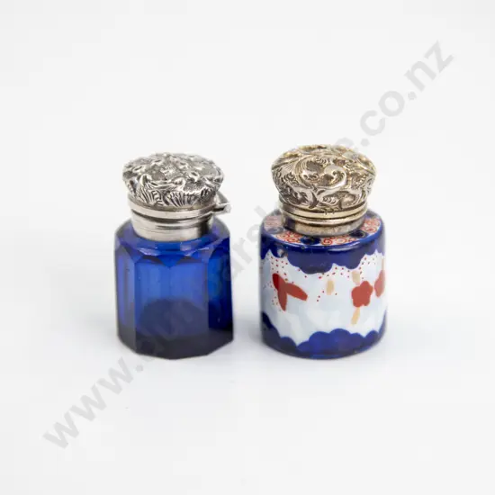 Two S/S Capped Scent Flasks