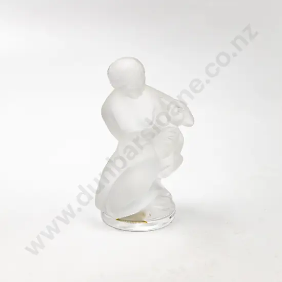 Lalique France Figure of Diana and Fawn in Frosted Crystal