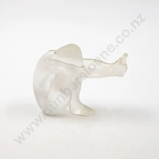 Boxed Lalique France Nude 'Temptation' Figure in Frosted Crystal