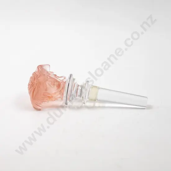 Rosenthal Versace Medusa Rose Frosted Crystal Wine Bottle Stopper