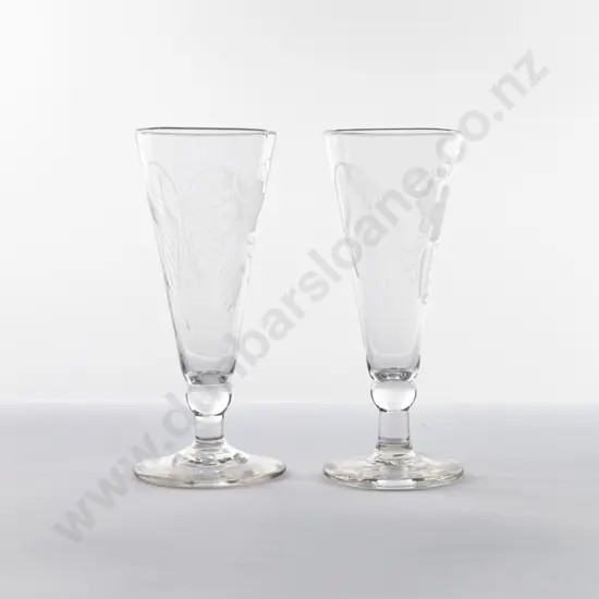 C1780 Georgian Pair Short Ale Glasses