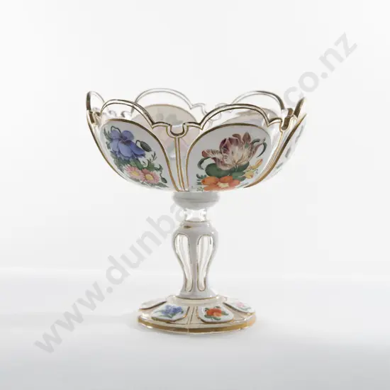 Bohemian White on Clear Glass BonBon Dish