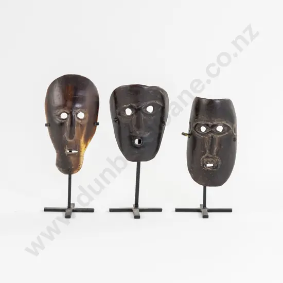 Three Small African Masks on Stands