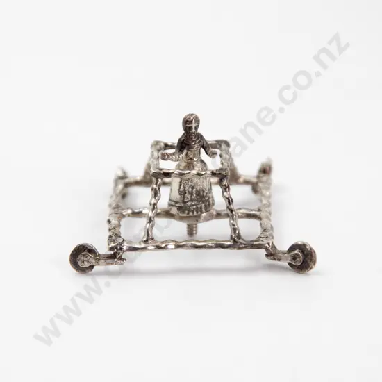 Antique Dutch Silver Miniature Baby Walker