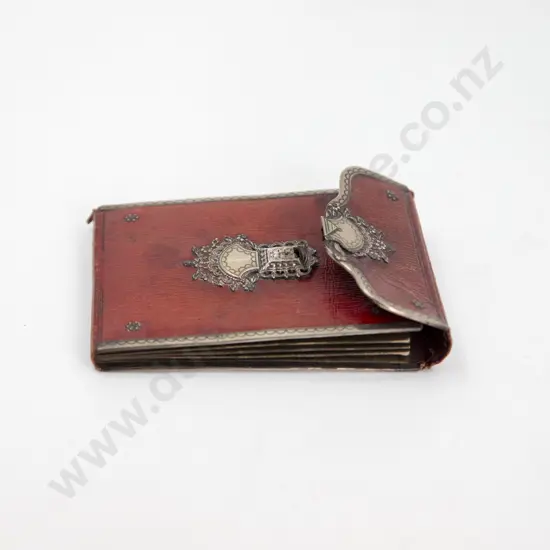 Victorian Silver Bound Leather Pocket Sewing Purse