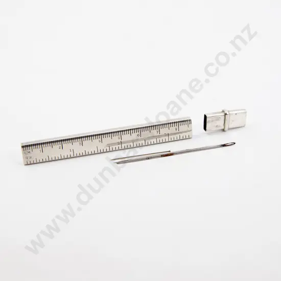 European Sterling Ruler Needle Case