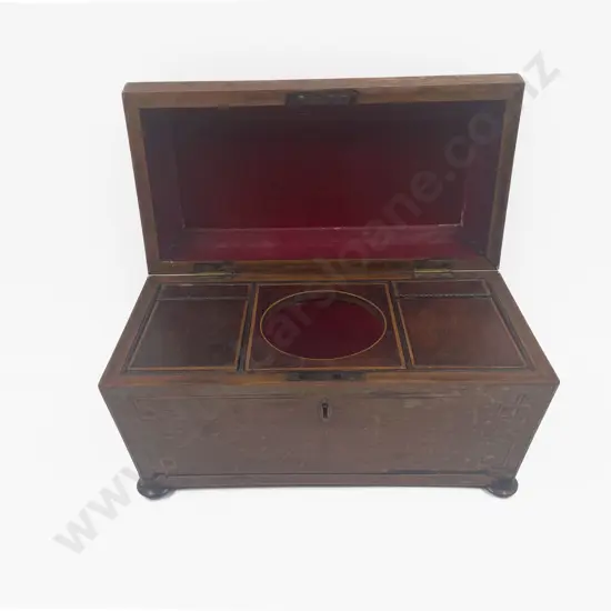 Georgian Mahogany Sarcophagus Shaped Tea Caddy