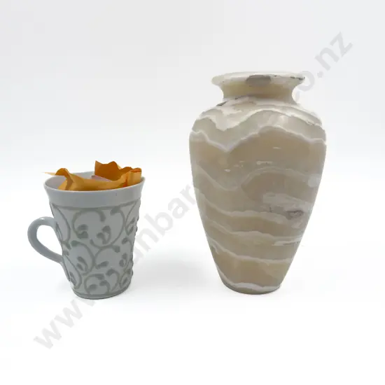 Lilou Milcent Gallot Pottery Mug together with Hard Stone Vase