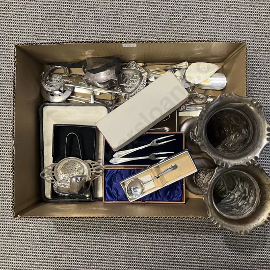 Quantity of Assorted S/P incl Cutlery Vases etc