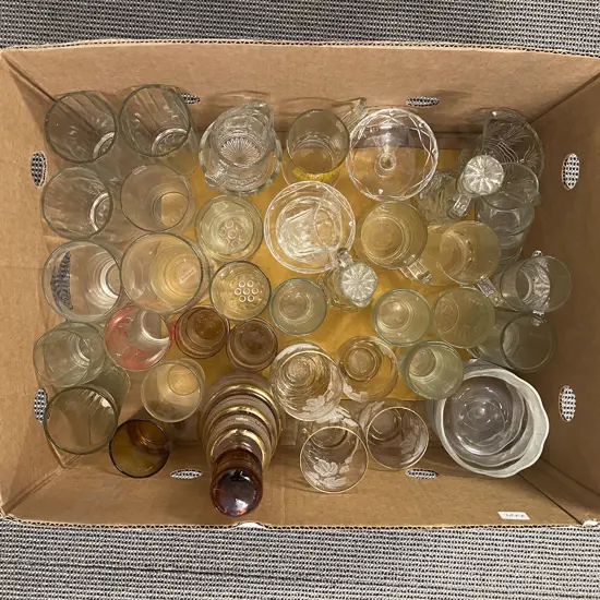 Box of Assorted Glassware