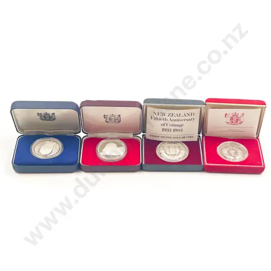 NZ Proof Silver Coins  1978/1979/1983/1986