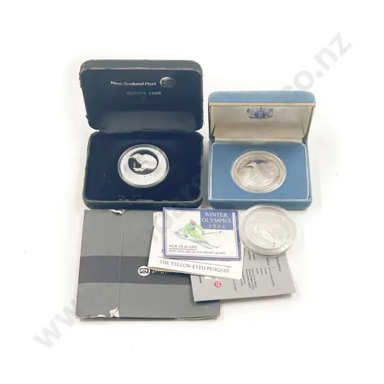 NZ Proof Silver 1988 $1/2010 $1/1994 $5