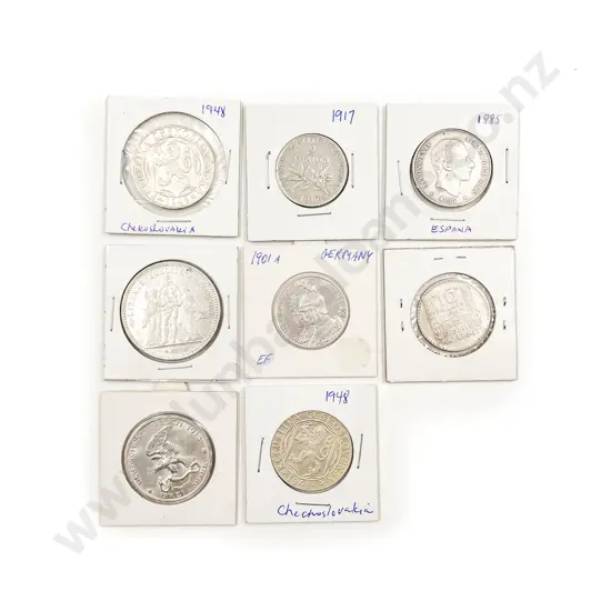 Eight World Assorted SIlver Coins