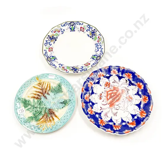 Majolica Plate & Two Others