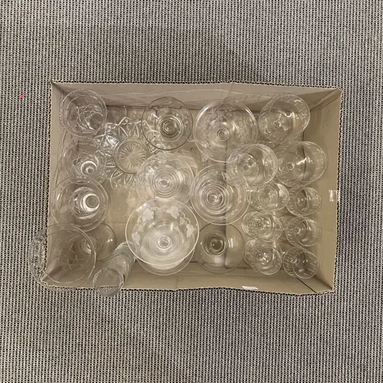 Box Quantity of Assorted Crystal & Glassware