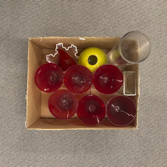 Box Quantity of Assorted Glassware