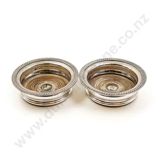 Pair of C19th Plated Wine Coasters