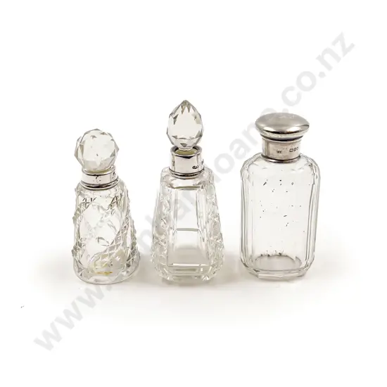Two S/S Collared Vanity Bottles together with S/S Topped Example