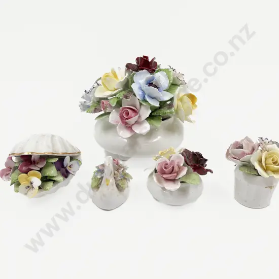 Set of Five Assorted RD Floral Ornaments