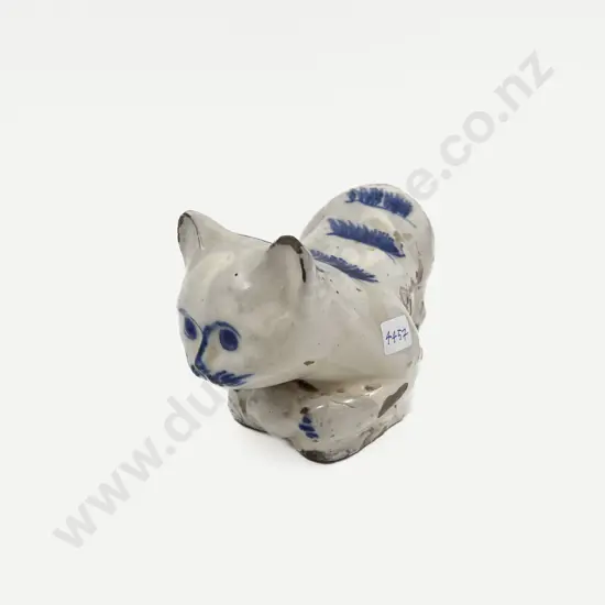 Pottery Blue & White Cat
