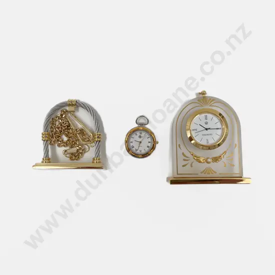 Two Boxed Desk Clocks
