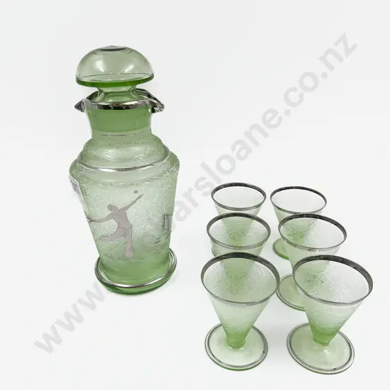 Art Deco Decanter & Six Glasses