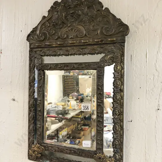 Vintage Brass & Copper Sectional Wall Mirror