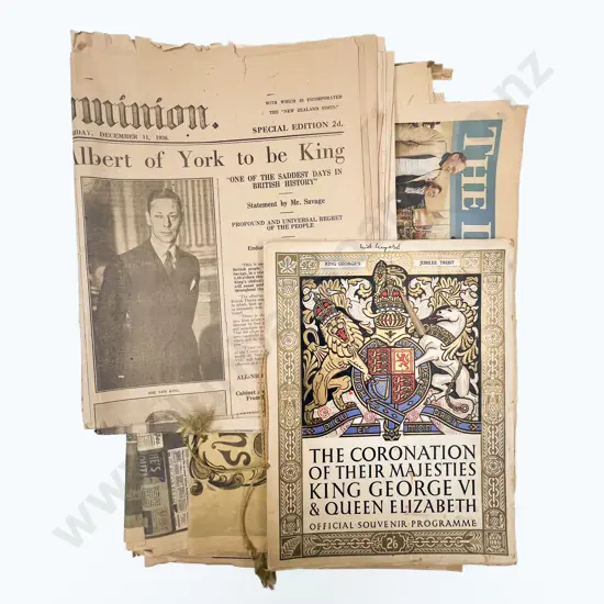 Coronation Souvenir Programme together with Assorted Vintage Newspapers