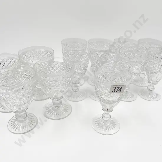 13 Assorted Stuart Crystal Glasses