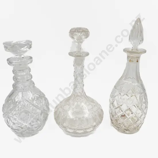 Three Assorted Decanters