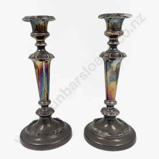 Pair of Sheffield Plate Candlesticks