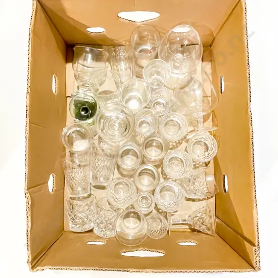 Box of Assorted Crystal and Glassware
