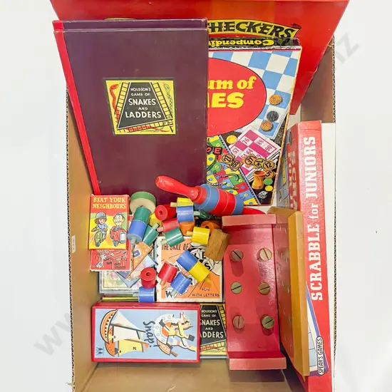 Box of Assorted Vintage Games Etc