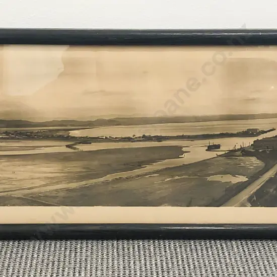 R.J. Thomson Vintage Panoramic Framed Print of Port Ahuriri