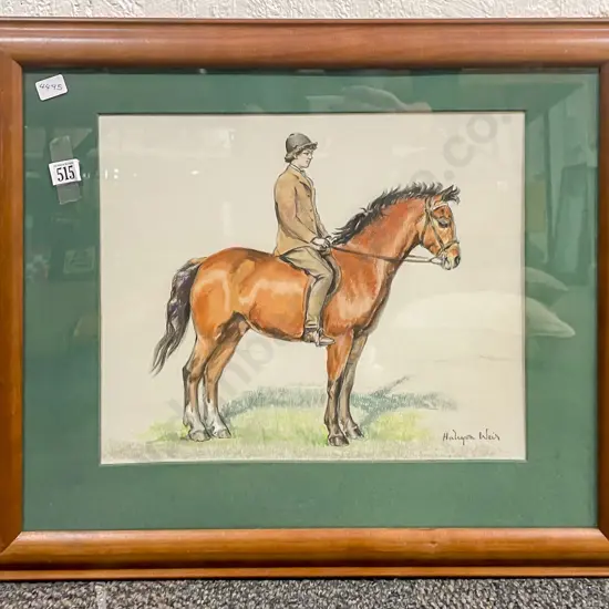 Haylcon Weir Mixed Media Study of Horse & Rider